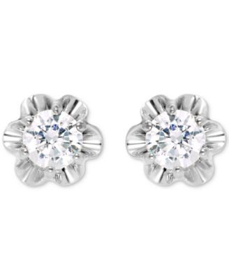 Diamond Scallop Edge Stud Earrings (1/2 ct. t.w.) in 14k Gold
