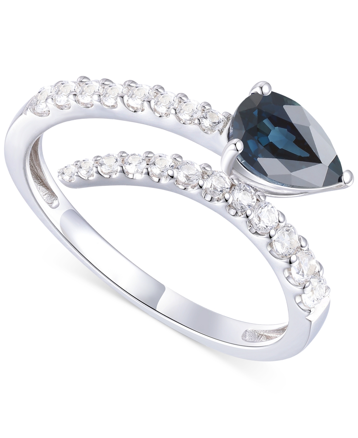 Macy's Emerald (5/8 Ct. T.w.) & Diamond Bypass Ring (1/3 Ct. T.w.) In 14k Yellow Gold (also Available In Ru In Sapphire
