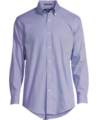 Men's Tailored Fit No Iron Pattern Supima Cotton Pinpoint Buttondown Collar Dress Shirt