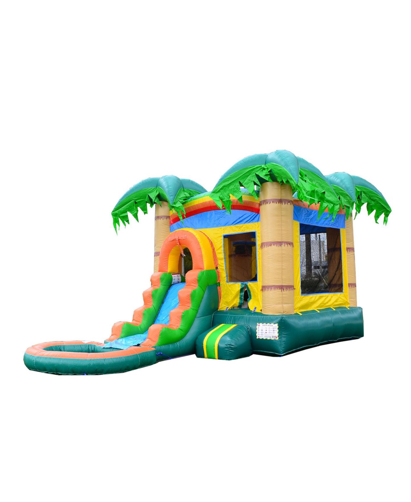 Детская игрушка HERO Kiddo HeroKiddo Tropical Breeze Bounce House & Water Slide Combo with Detachable Pool (No Blower/No Stakes), Commercial Grade Inflatable, цвет: Open Miscellaneous — фото 1