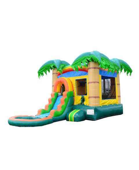 Детская игрушка HERO Kiddo HeroKiddo Tropical Breeze Bounce House & Water Slide Combo with Detachable Pool (No Blower/No Stakes), Commercial Grade Inflatable, цвет: Open Miscellaneous