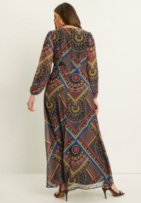 June + Vie Plus Size June + Vie Chiffon Maxi Dress