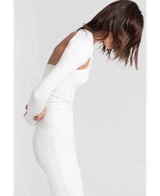 white long sleeve dress macys Winter White Dress