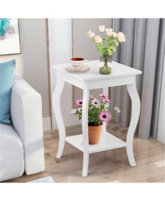 Set of 2 Accent Side Tables with Shelf