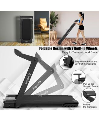4 HP Folding Treadmill Electric Walking Running Machine w/ Fatigue Button