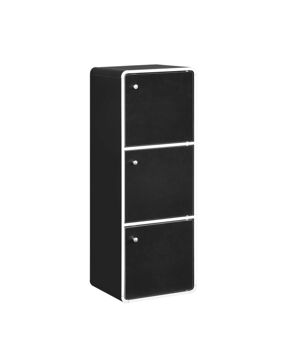 Kings Brand Furniture Dothan Wood 3-Cubed Closed Bookcase - Storage Shelf Organizer Bookshelf