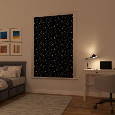 Lights Out Stars Starry Night Portable Travel 100% Blackout Rod Pocket Curtain Panel