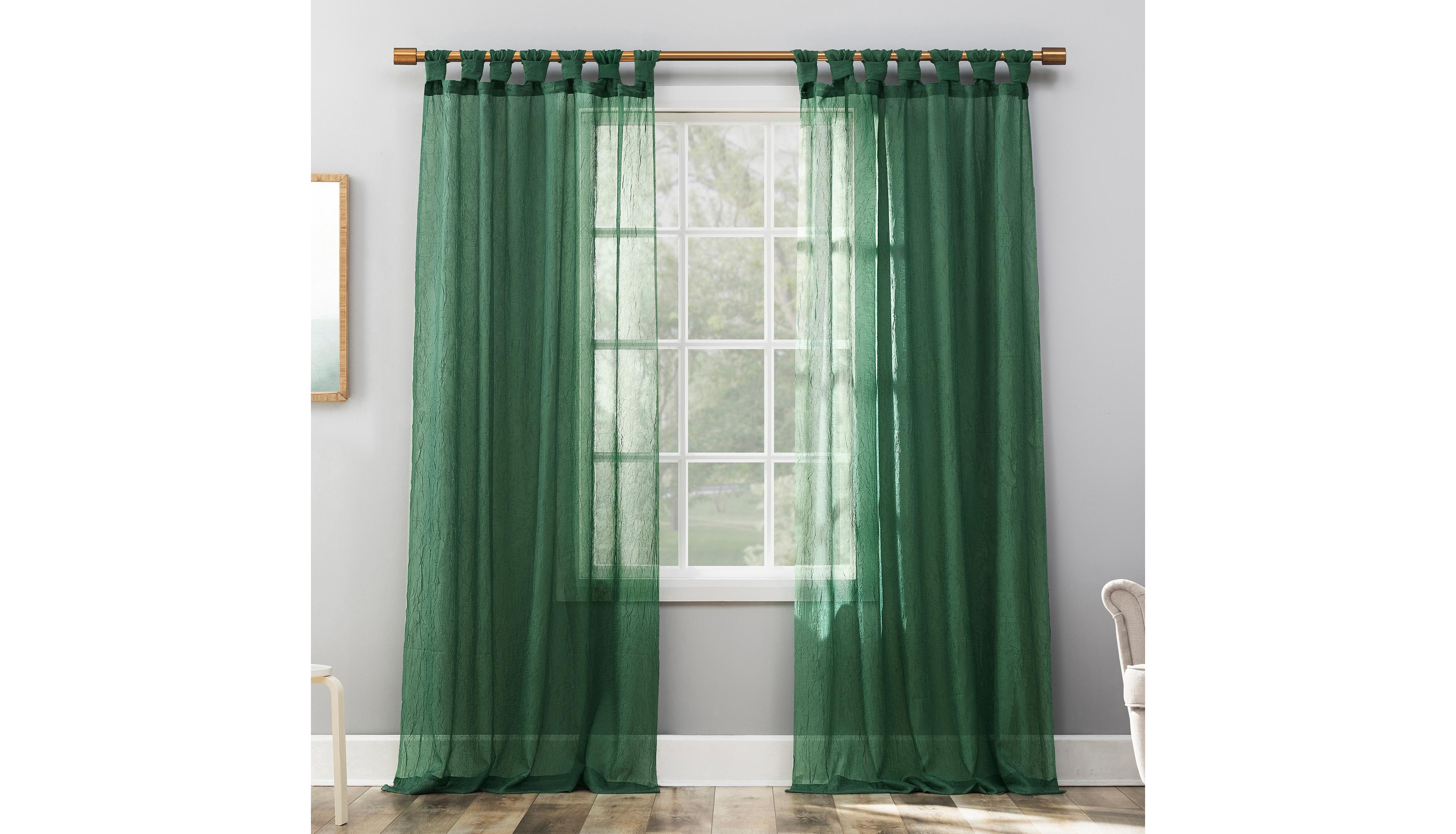Krista Holiday Twist Tab Sheer Tab Top Curtain Panel