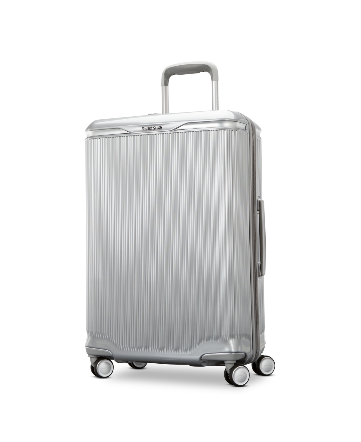 Samsonite Silhouette 18 25" Medium Expandable Hardside Spinner In Metallic Silver
