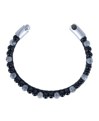 Thurgood Beaded and Braided Leather Secure Clasp Bracelet