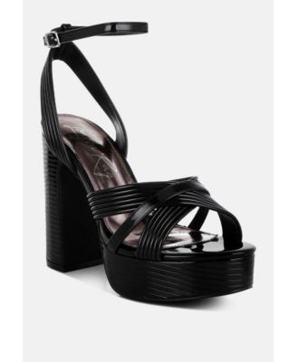 Womens Socialite Metallic Ankle Strap Heel Sandals