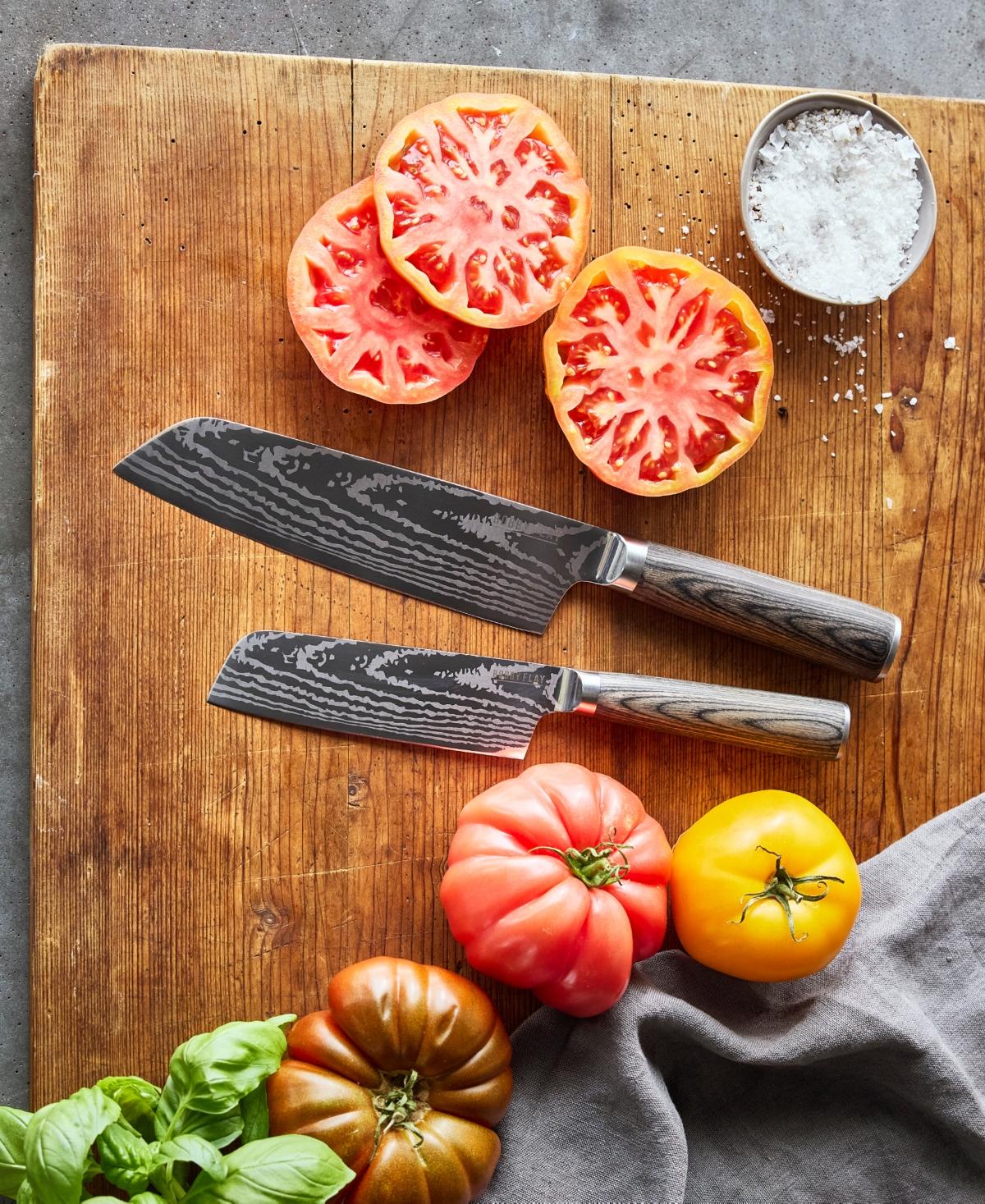 Greenpan Bobby Flay X  2-piece Santoku Knife Set In Gray