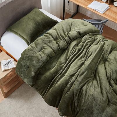 Thicker Than Thick - Comforter  Set - Standard Plush Filling - Winter Moss , Twin XL