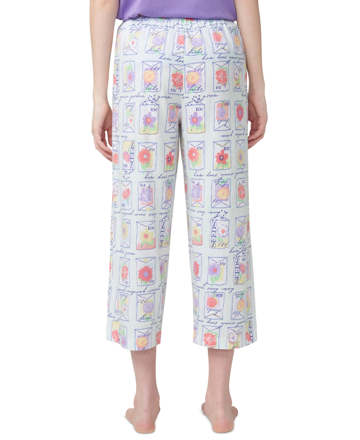 Hue Women's Garden Seeds Capri Pajama Pants In Bright White