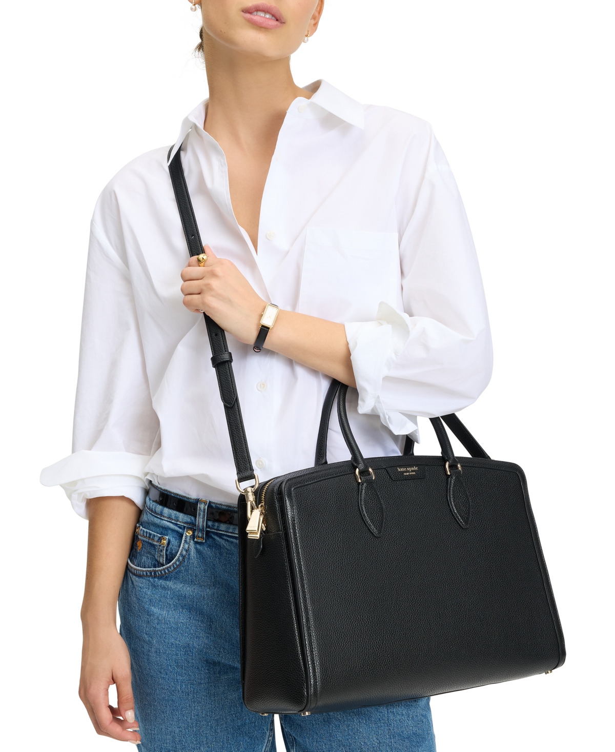 Kate Spade New York Women's Hudson Pebbled Large Laptop Bag