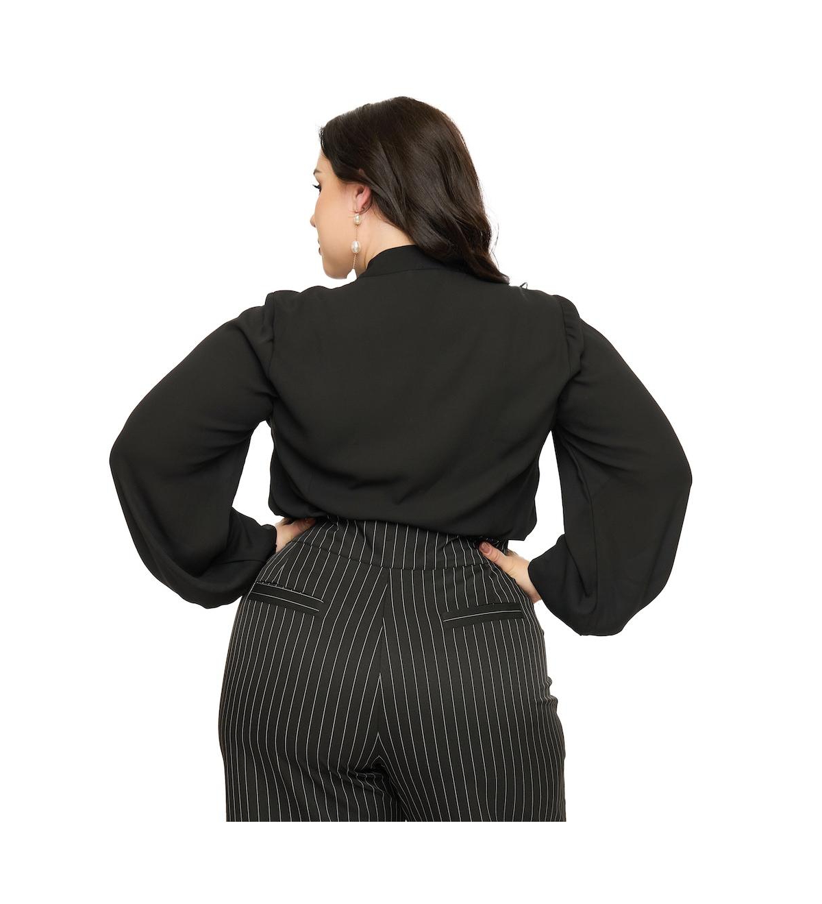 Unique Vintage Plus Size 1940s Neck Tie Blouse