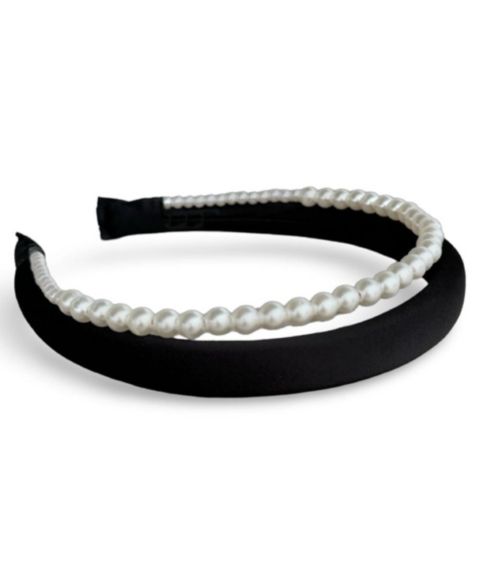 Женские аксессуары Headbands of Hope Classic Double Headband Set - Black and Pearl