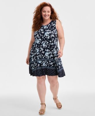 Style & Co - Plus Size Printed Sleeveless Flip-Flop Dress