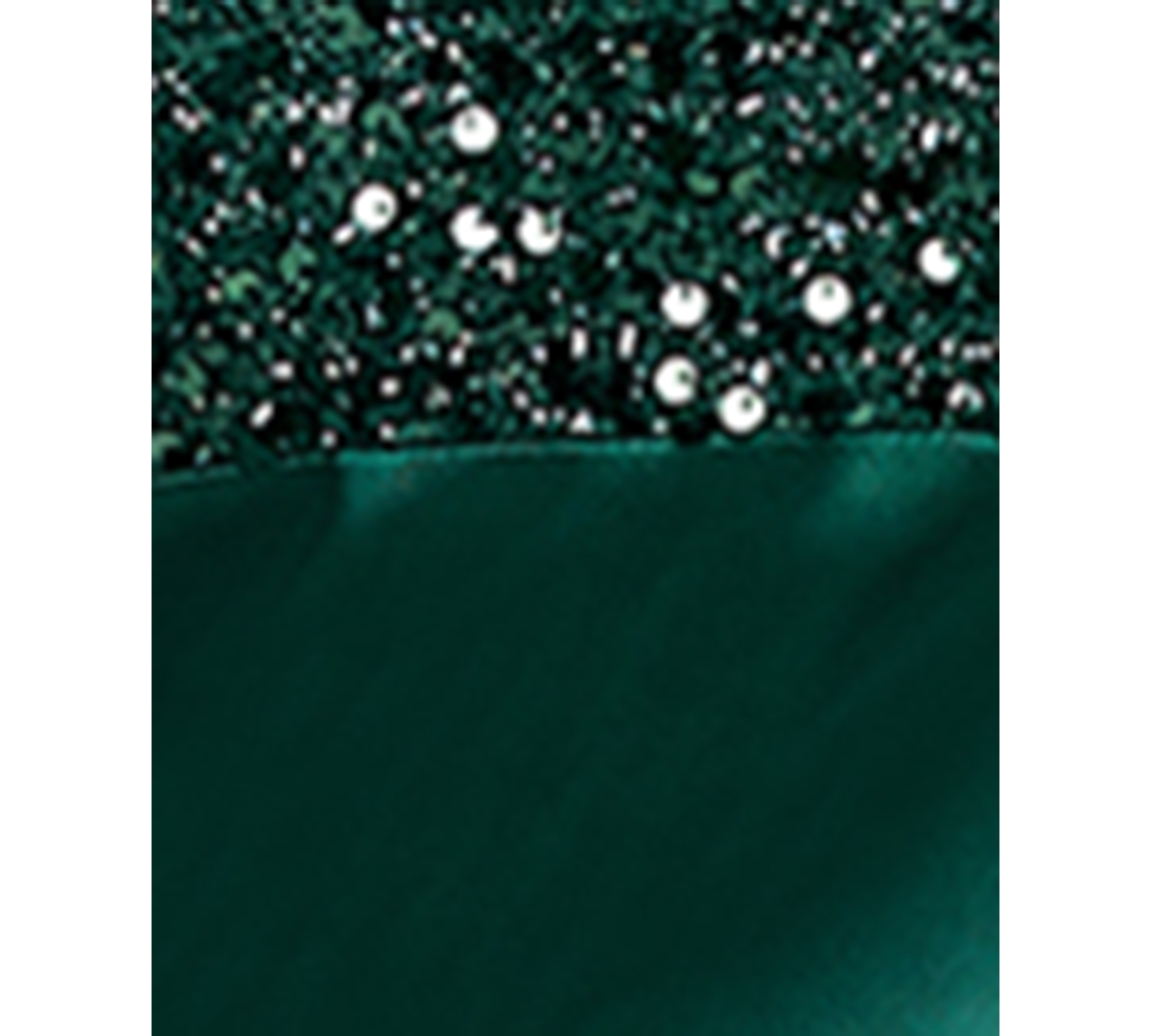 Sundae Juniors' Sequined-Top Lace-Up-Back Gown - Emerald