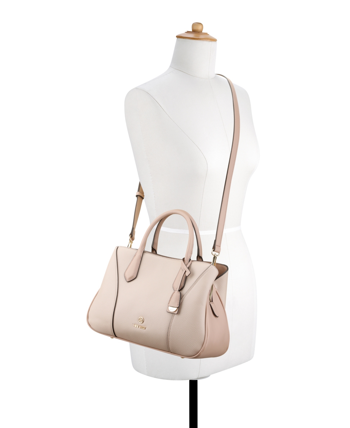 NINE WEST BLOOMFIELD TRIPLE COMPARTMENT SATCHEL BAG 