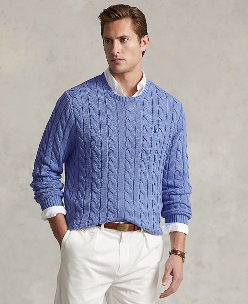 alfani Polo Ralph Lauren Men's Cable-Knit Cotton Sweater Men's Fashion & Accessories
