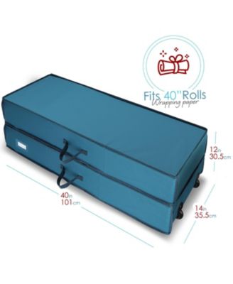 Premium Holiday Gift Wrapping Paper & Accessories Storage Organizer Box - X-Large with Wheels & 2 removable Storage Bins