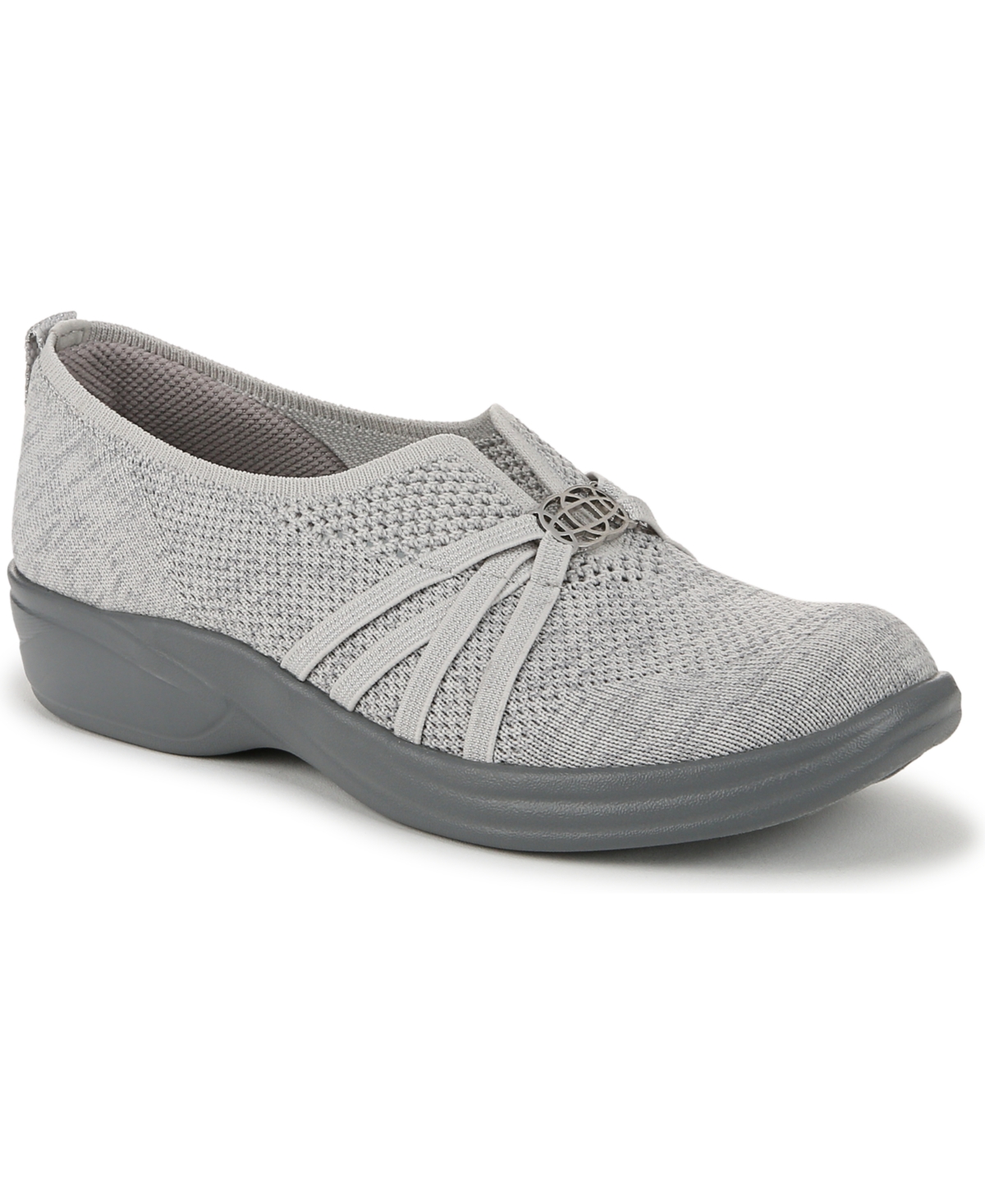 Bzees Women's Niche Knit Washable Slip On Flats In Oyster Knit Fabric