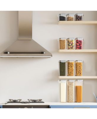 12 Pack Airtight Food Storage Containers, Labels, Marker & Measuring Spoons - Functional Dry Food Organizers for Kitchen, Pantry, and more