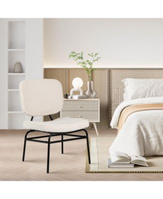 GOUUN Upholstered Accent Chair Sherpa Reading Chair with Sponge Padding