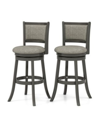 Swivel Bar Stools Set of 2 with Soft-padded Back and Seat-L