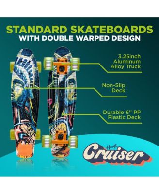 6'' PP Deck Skateboard, Mini Cruiser Skateboard for Kids, Teens, and Adults