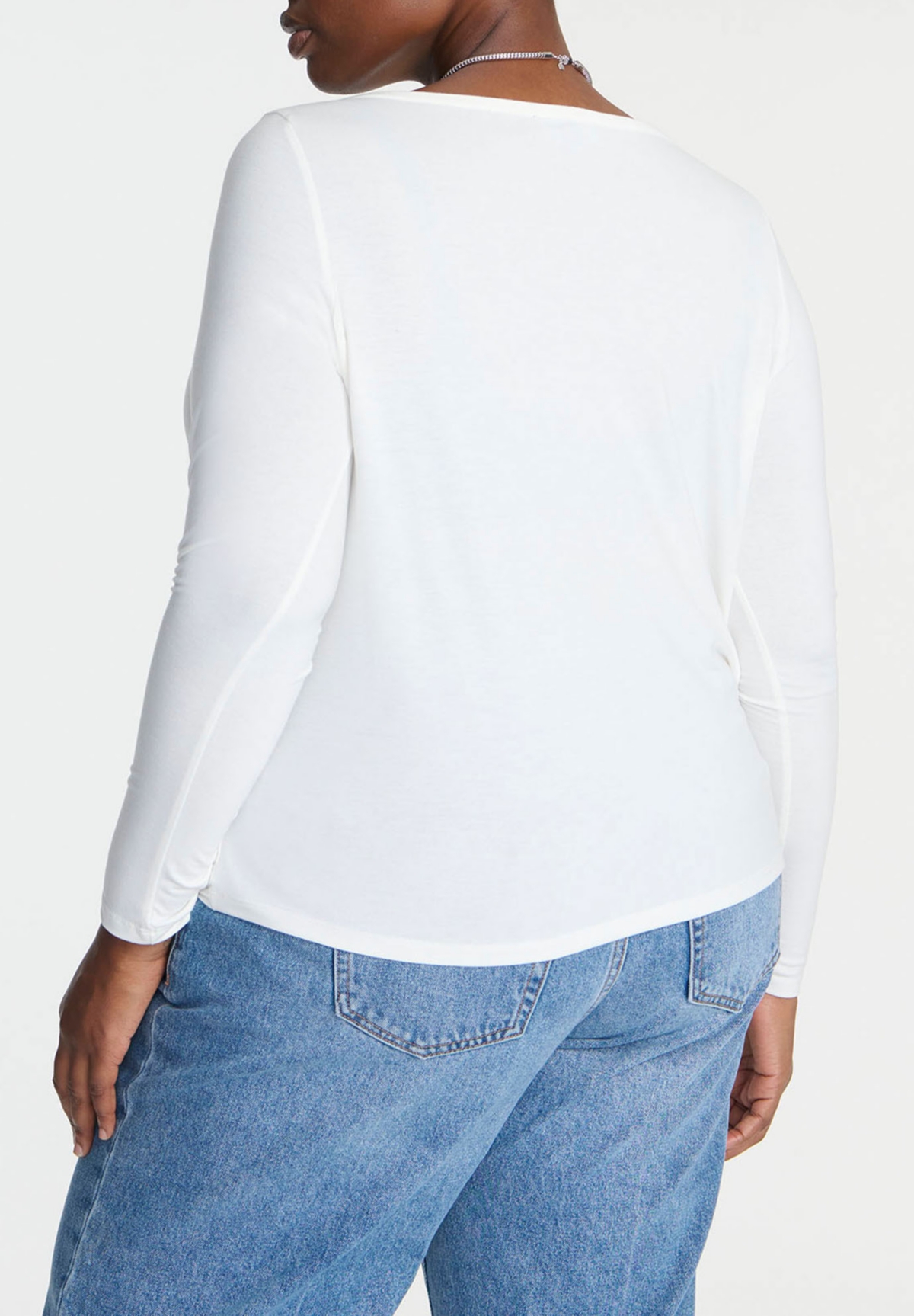 Eloquii Plus Size Elements Boat Neck Long Sleeve Shirt