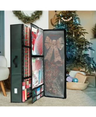 Premium Holiday Gift Wrapping Paper & Accessories Storage Organizer Box