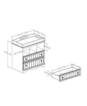 Wood Baby Diaper Changing Table with 2 Drawers Stylish and Functional Storage