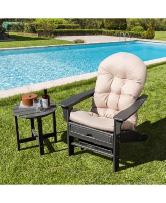 Patio Adirondack Chair Cushion with Fixing Straps and Seat Pad