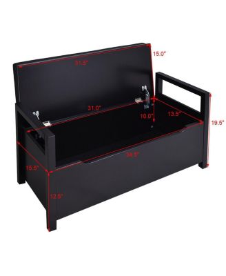 34.5 ×15.5 ×19.5 Inch Shoe Storage Bench with Cushion Seat for Entryway