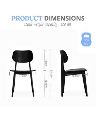  Gentry Set Of 2 Solid Wood Dining Chairs With Curved Oval Backrests