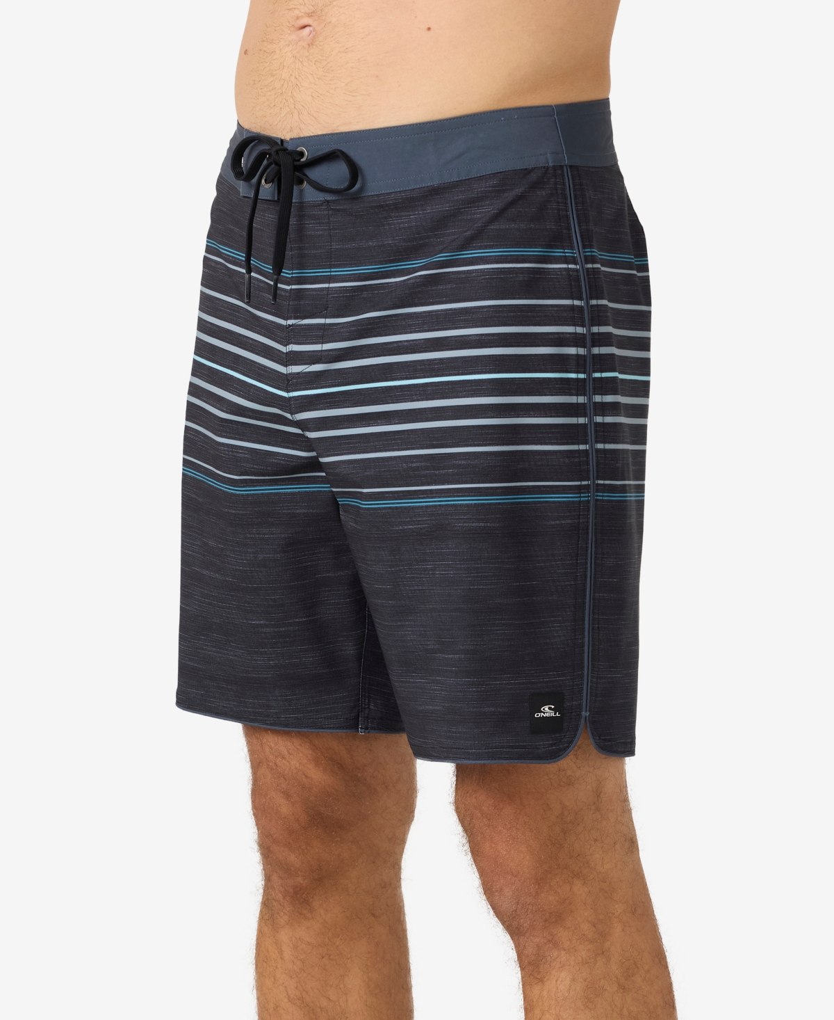 O'neill Men's Hyperfreak Heat Stripe Scallop Short In Black