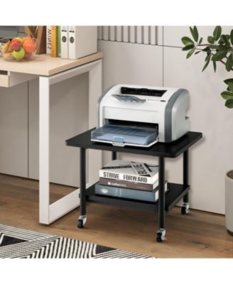 Under Desk Printer Stand with 4 Wheels and Locking Mechanism