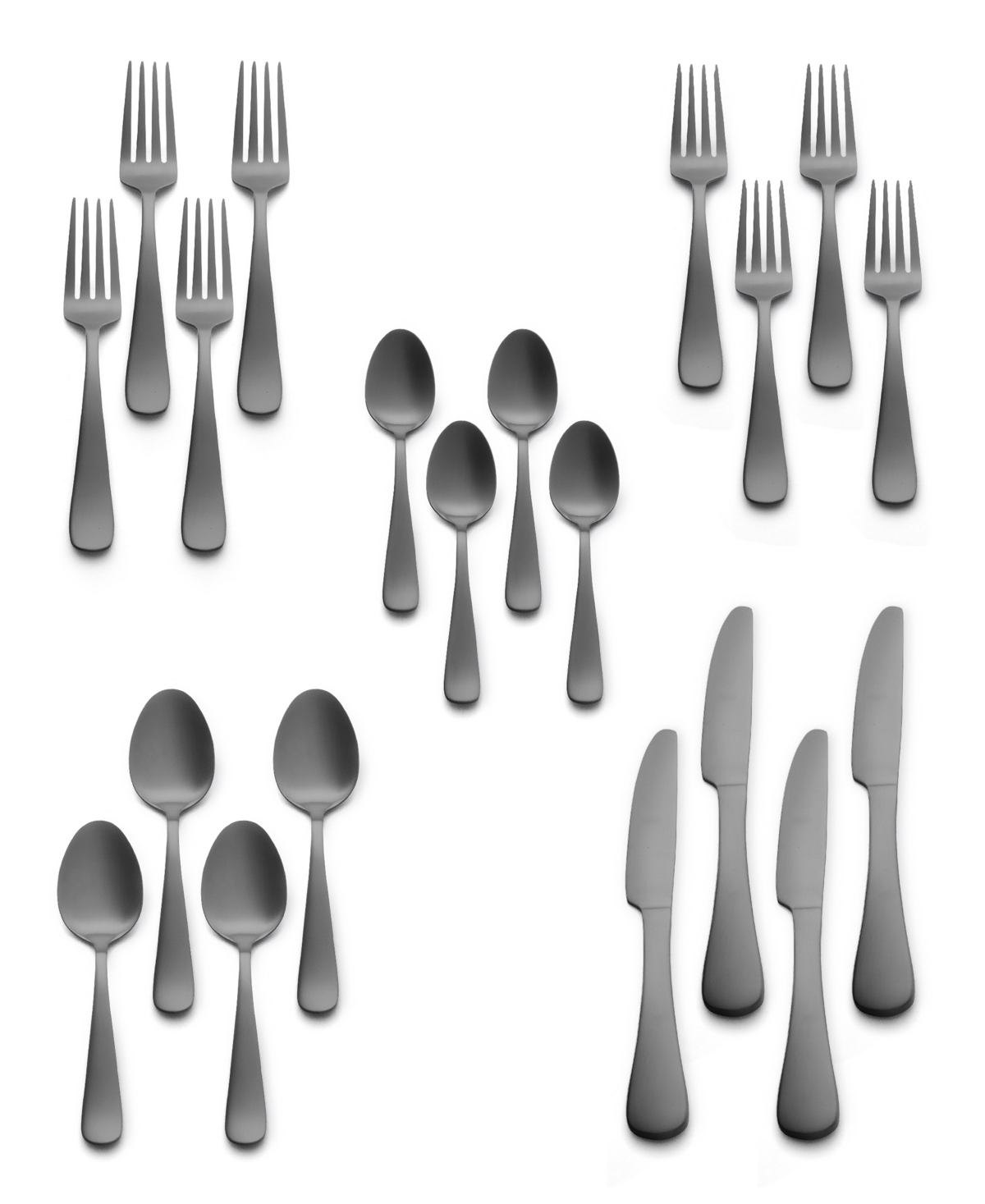 Kitchinox Alton Bay Black Satin 20-pc. Flatware Set, Service For 4 In Black