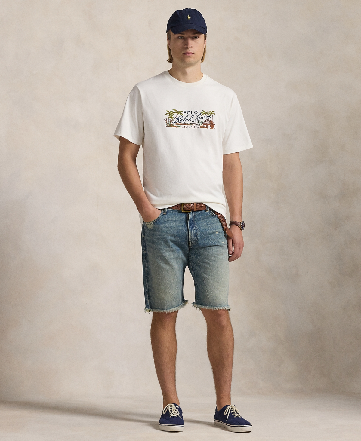 Polo Ralph Lauren Men's Big & Tall Embroidered Jersey T-shirt In White