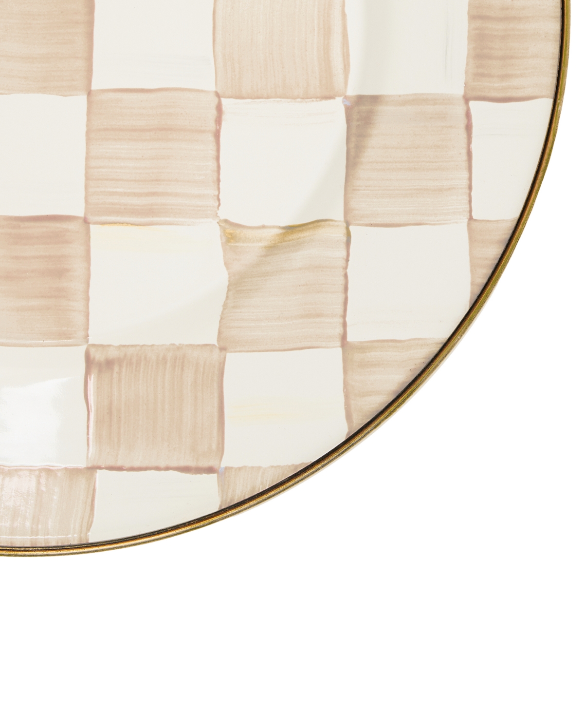 Mackenzie-childs Mocha Check Salad Plate In Mocha