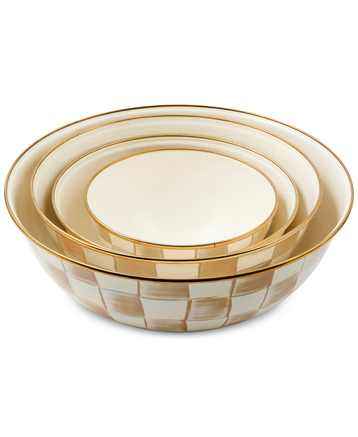 Mackenzie-childs Mocha Check Medium Everyday Bowl, 80-oz. In Mocha