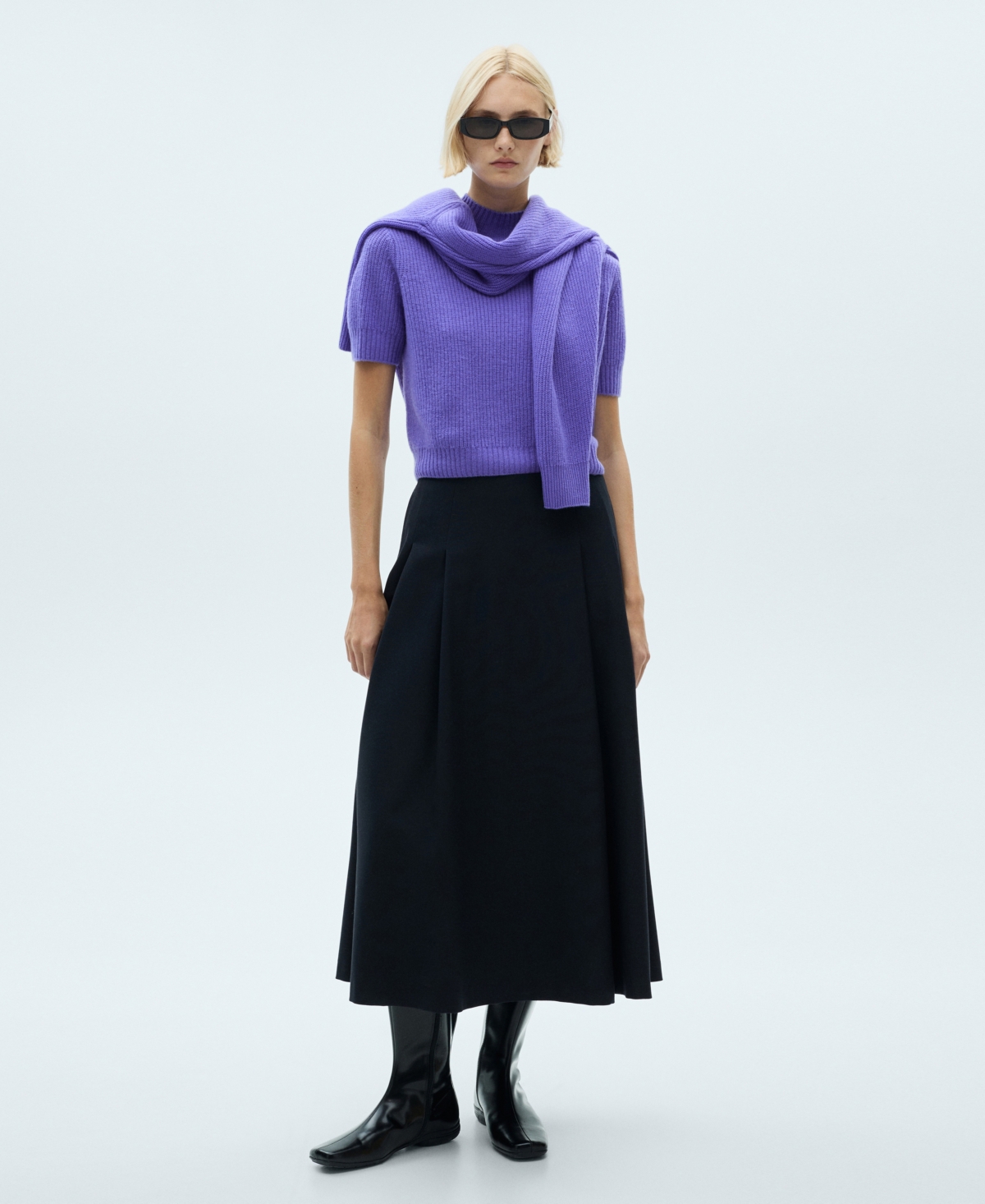 Mango Women's Wool Short-Sleeved Sweater
