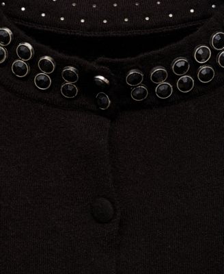 Women's Rhinestone Collar Cardigan
