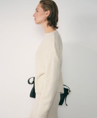 Women's Seams Detail Perkins-Neck Sweater