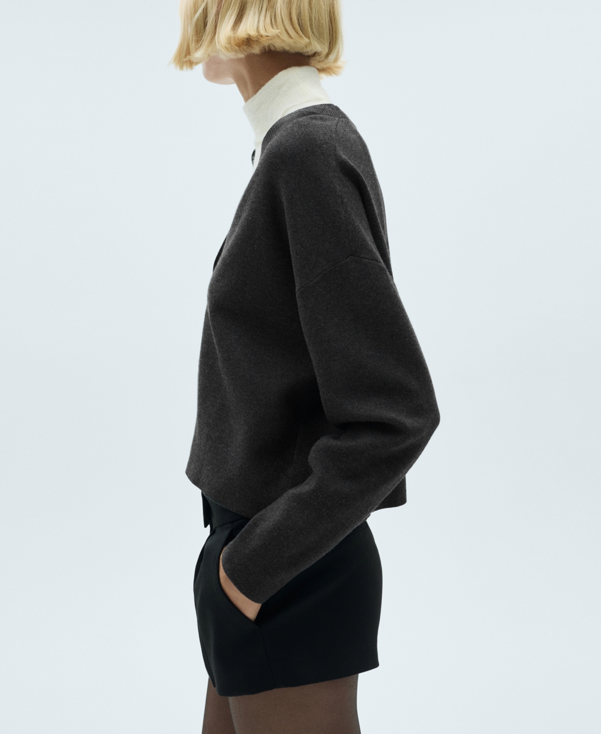Mango Women's V-Neck Knit Cardigan