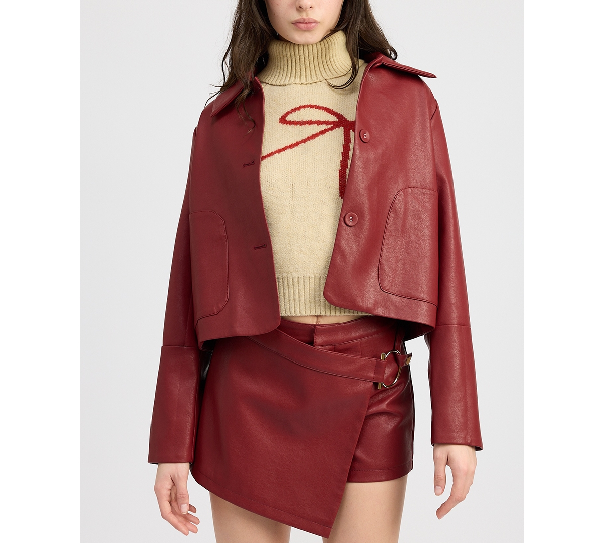 EN SAISON WOMEN'S CAMPBELL FAUX-LEATHER SHACKET 