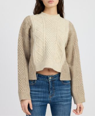 En Saison - Women's Greer Cable-Knit Long-Sleeve Sweater