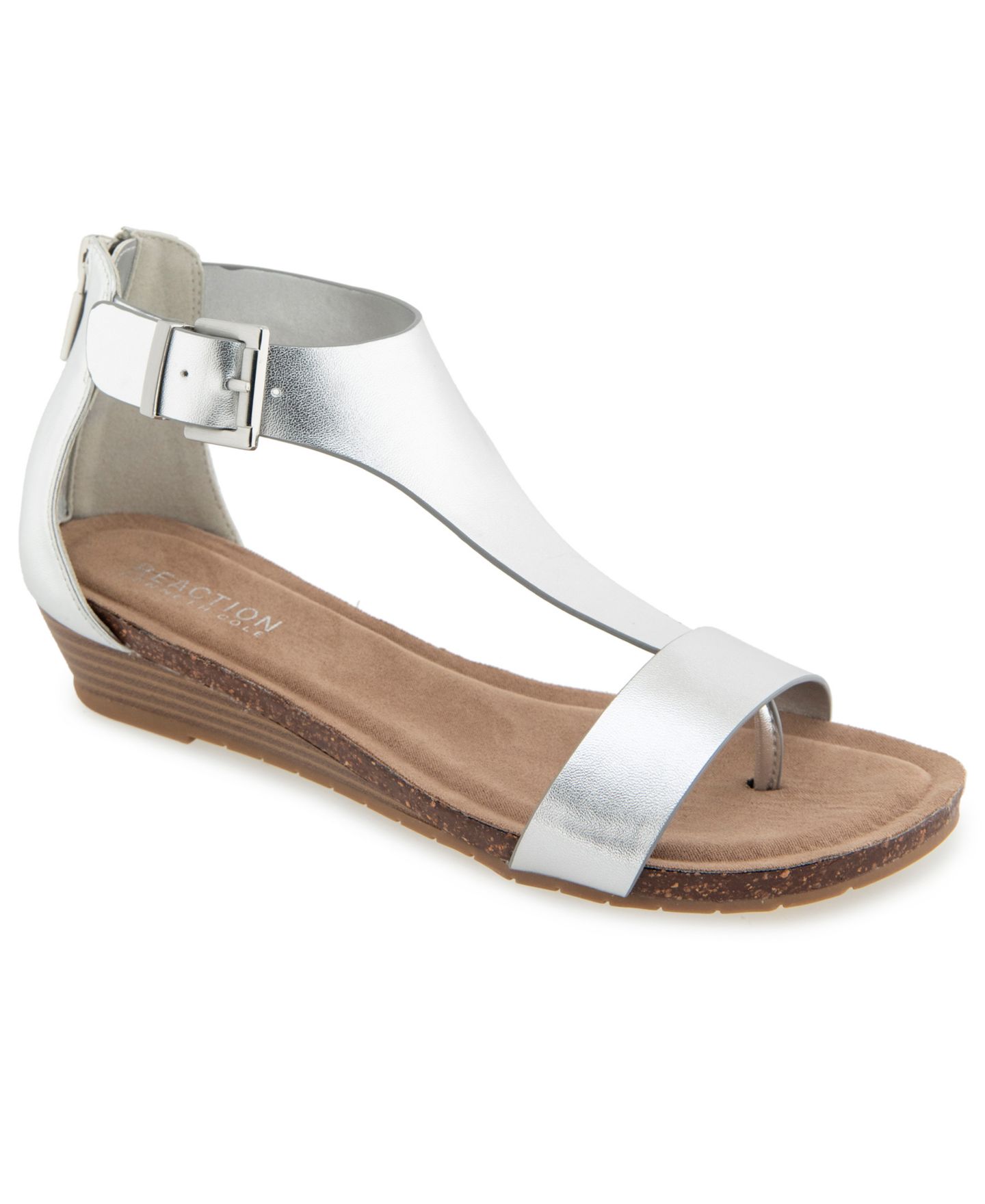 Женские сандалии Kenneth Cole Reaction Great Gal Wedge, цвет: Серебряный — фото 1